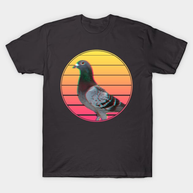 Pigeon Vaporwave T-Shirt by castrocastro